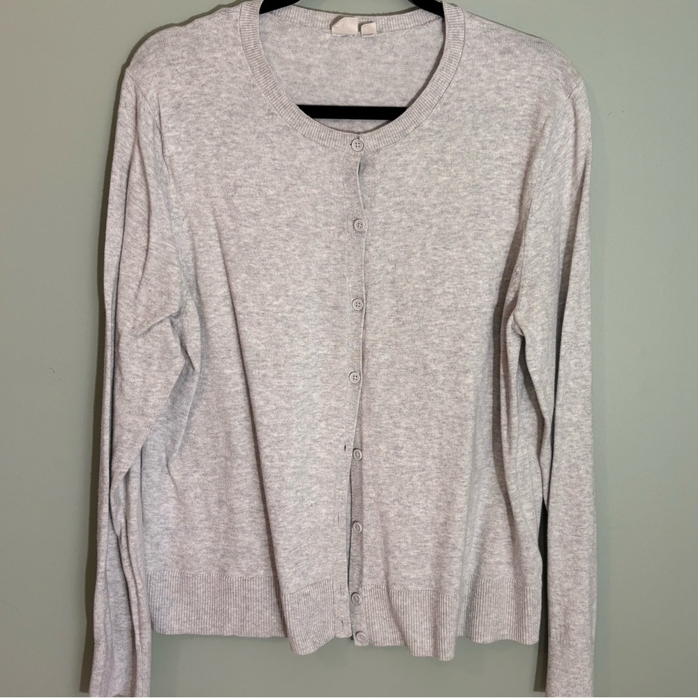 GAP Light Gray Button-Up Cardigan